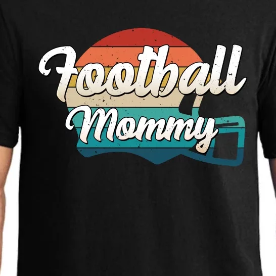 Retro Football Mommy Helmet Player Jersey Team Mom Gift Pajama Set