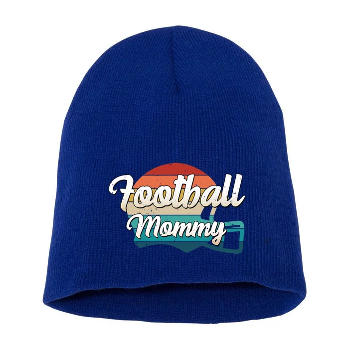 Retro Football Mommy Helmet Player Jersey Team Mom Gift Short Acrylic Beanie