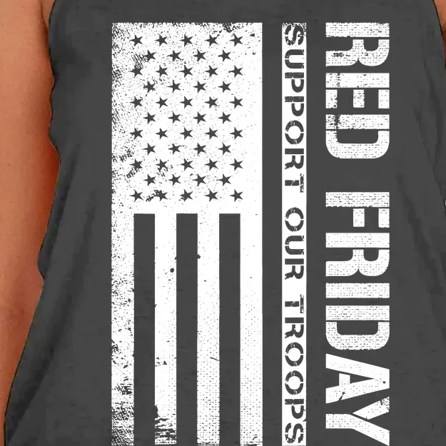 Red Friday Military Remember Everyone Deployed Women's Knotted Racerback Tank