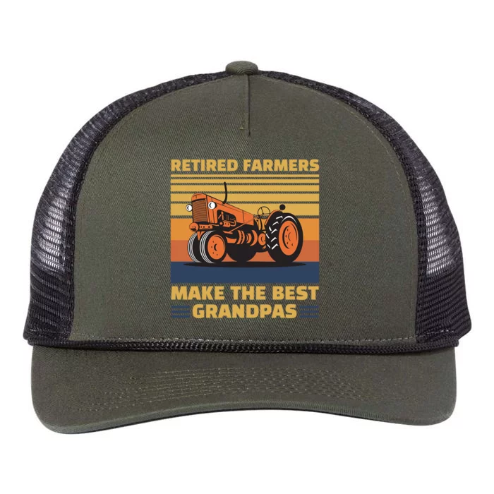 Retired Farmers Make The Best Grandpas Gift Retro Rope Trucker Hat Cap