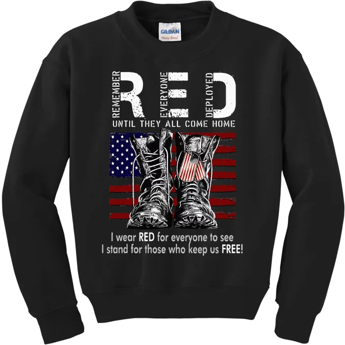 R.E.D Friday Military Remember Everyone Deployed Kids Sweatshirt