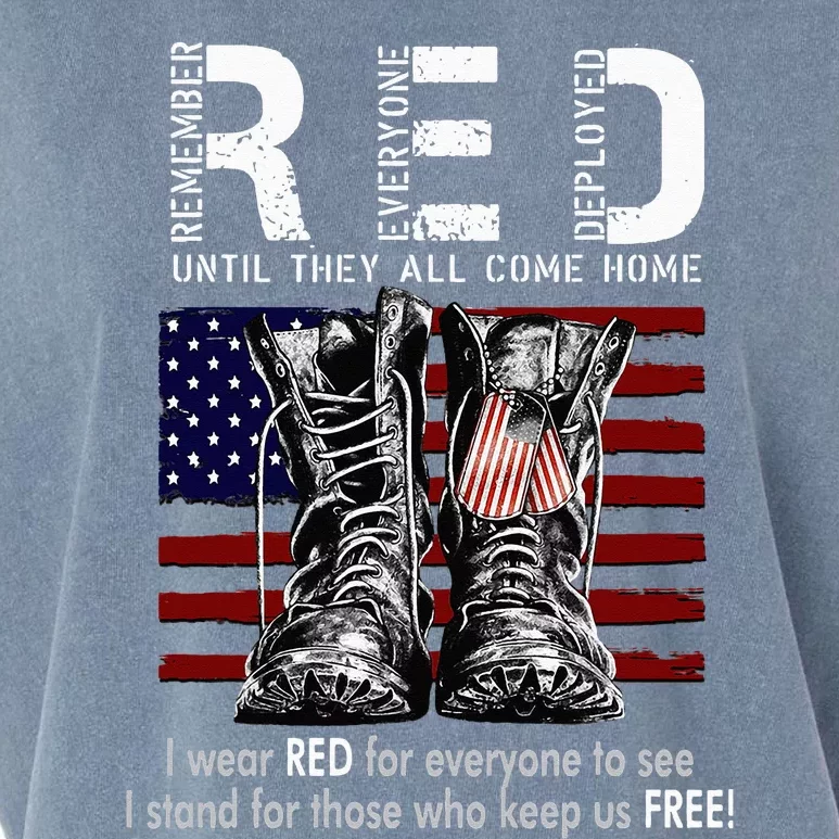 R.E.D Friday Military Remember Everyone Deployed Garment-Dyed Women's Muscle Tee