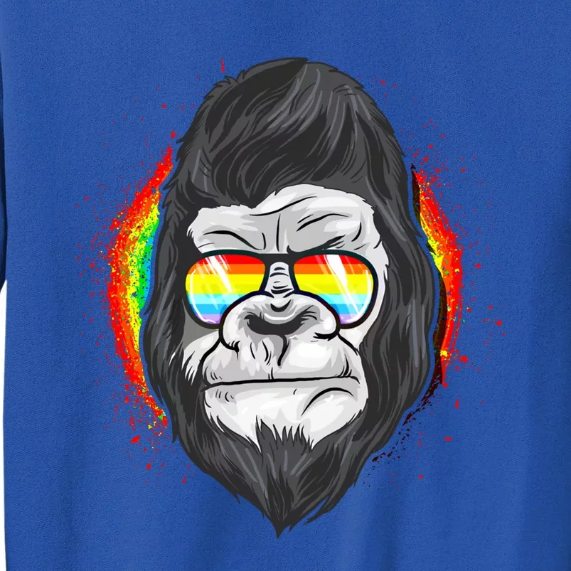 Rainbow Flag Monkey Lgbt Pride Gay Gorilla Gift Tall Sweatshirt