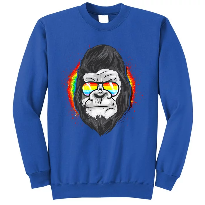 Rainbow Flag Monkey Lgbt Pride Gay Gorilla Gift Tall Sweatshirt