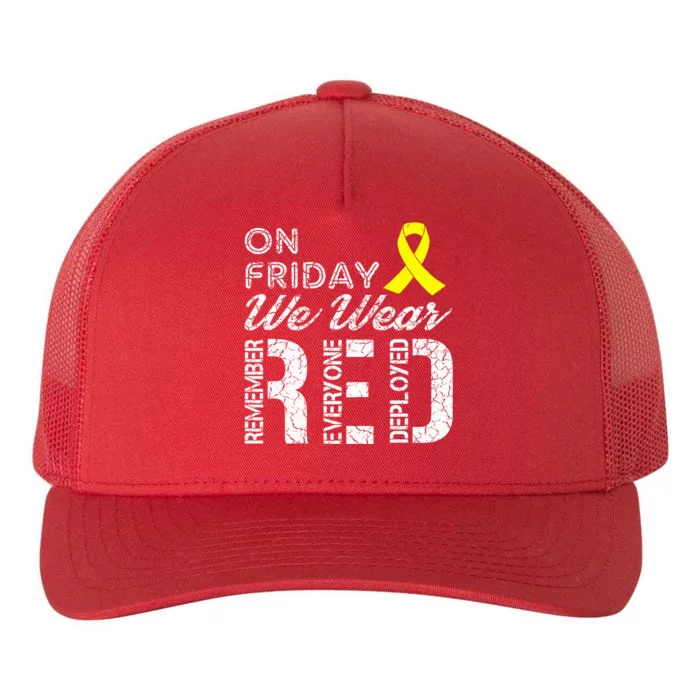 Red Friday Military R.E.D. On Friday We Wear Red Yupoong Adult 5-Panel Trucker Hat