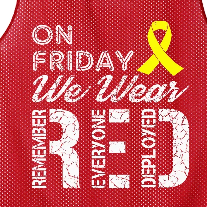 Red Friday Military R.E.D. On Friday We Wear Red Mesh Reversible Basketball Jersey Tank