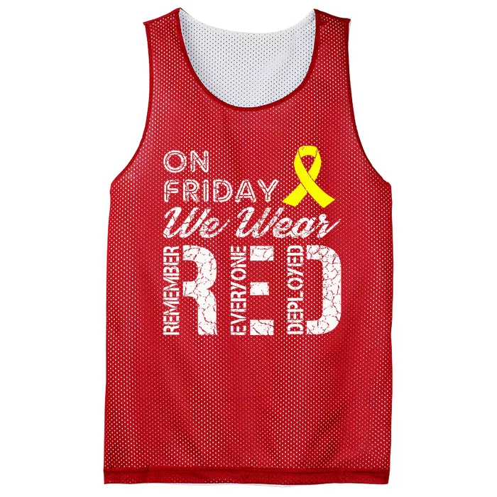 Red Friday Military R.E.D. On Friday We Wear Red Mesh Reversible Basketball Jersey Tank