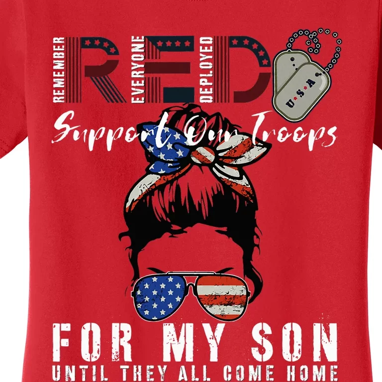 Red Friday Military I Wear Red For My Son Remember Everyone Women's T-Shirt