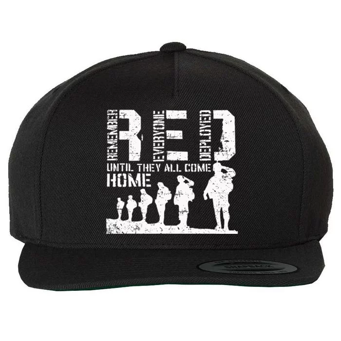 Red Friday Military I wear RED on Fridays Mom Wool Snapback Cap