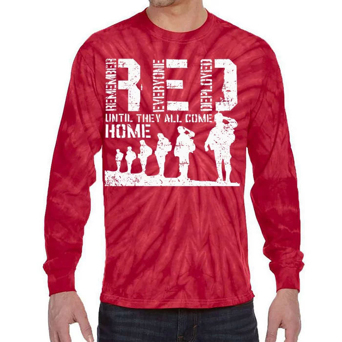 Red Friday Military I wear RED on Fridays Mom Tie-Dye Long Sleeve Shirt