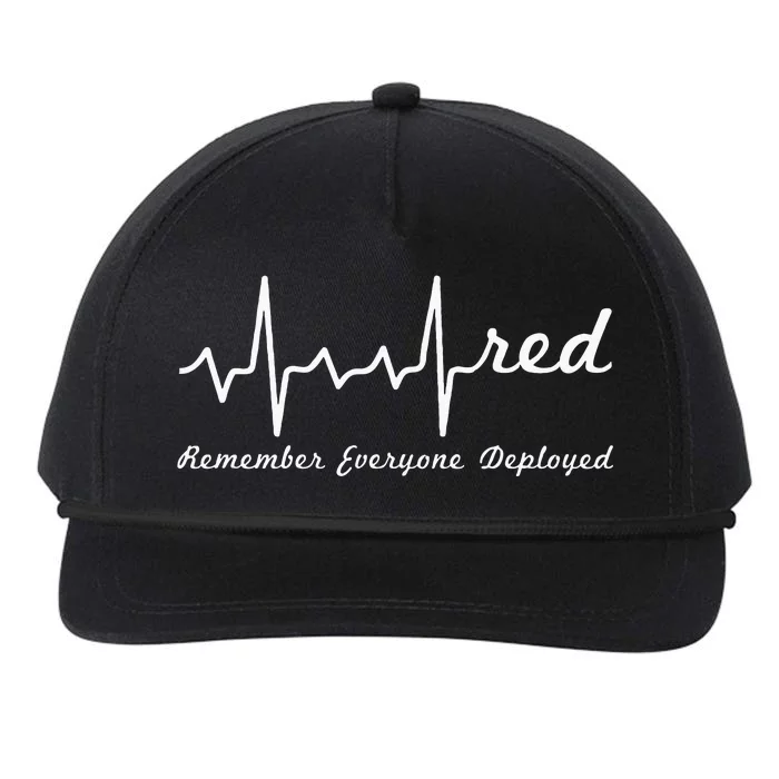 RED Friday Military Remember Everyone Deployed Heartbeat Snapback Five-Panel Rope Hat