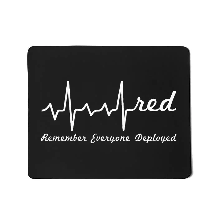 RED Friday Military Remember Everyone Deployed Heartbeat Mousepad