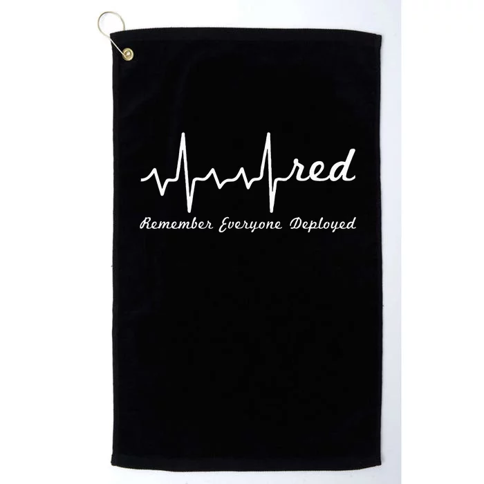 RED Friday Military Remember Everyone Deployed Heartbeat Platinum Collection Golf Towel