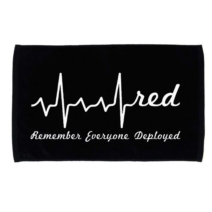 RED Friday Military Remember Everyone Deployed Heartbeat Microfiber Hand Towel