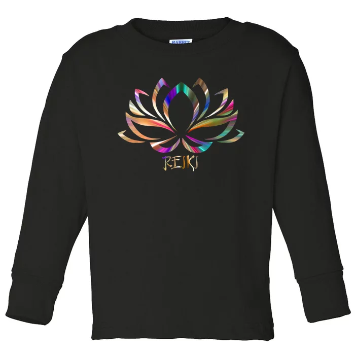 Reiki Filigree Meditation Lotus Flower Toddler Long Sleeve Shirt