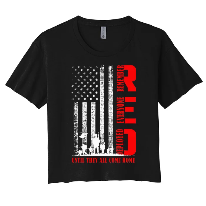 Red Friday Military Remember Erveryone Deployed Women's Crop Top Tee