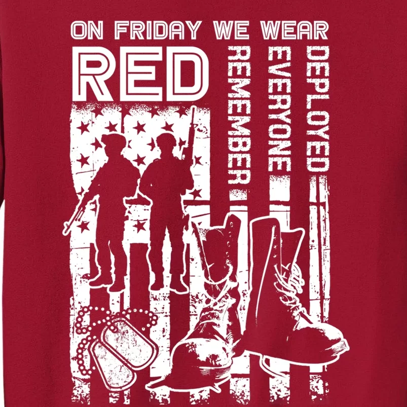 Red Friday Military Shirt On Friday We Wear Red Veteran Gift Tall Sweatshirt