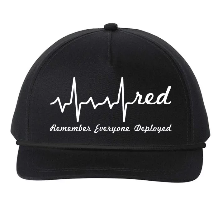 RED Friday Military Remember Everyone Deployed Heartbeat Snapback Five-Panel Rope Hat