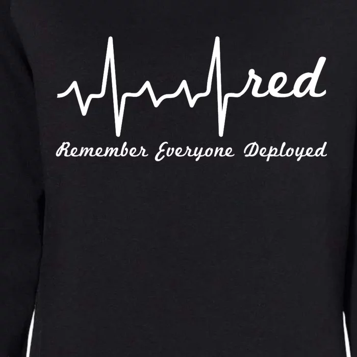 RED Friday Military Remember Everyone Deployed Heartbeat Womens California Wash Sweatshirt