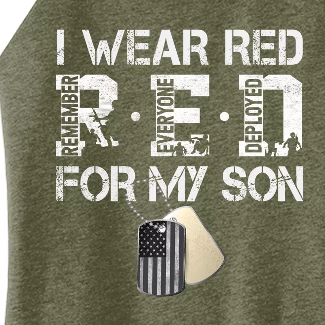 Red Friday Military Mom Gift I Wear Red On Friday For My Son Women’s Perfect Tri Rocker Tank