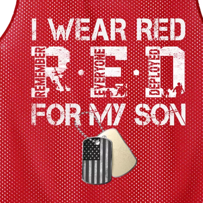 Red Friday Military Mom Gift I Wear Red On Friday For My Son Mesh Reversible Basketball Jersey Tank