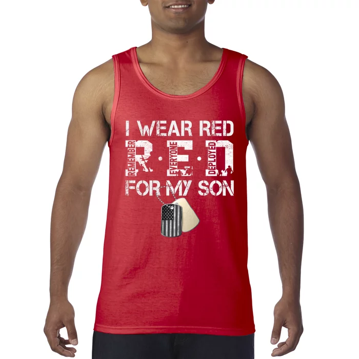 Red Friday Military Mom Gift I Wear Red On Friday For My Son Tank Top