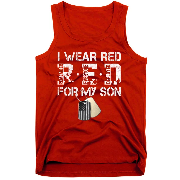 Red Friday Military Mom Gift I Wear Red On Friday For My Son Tank Top