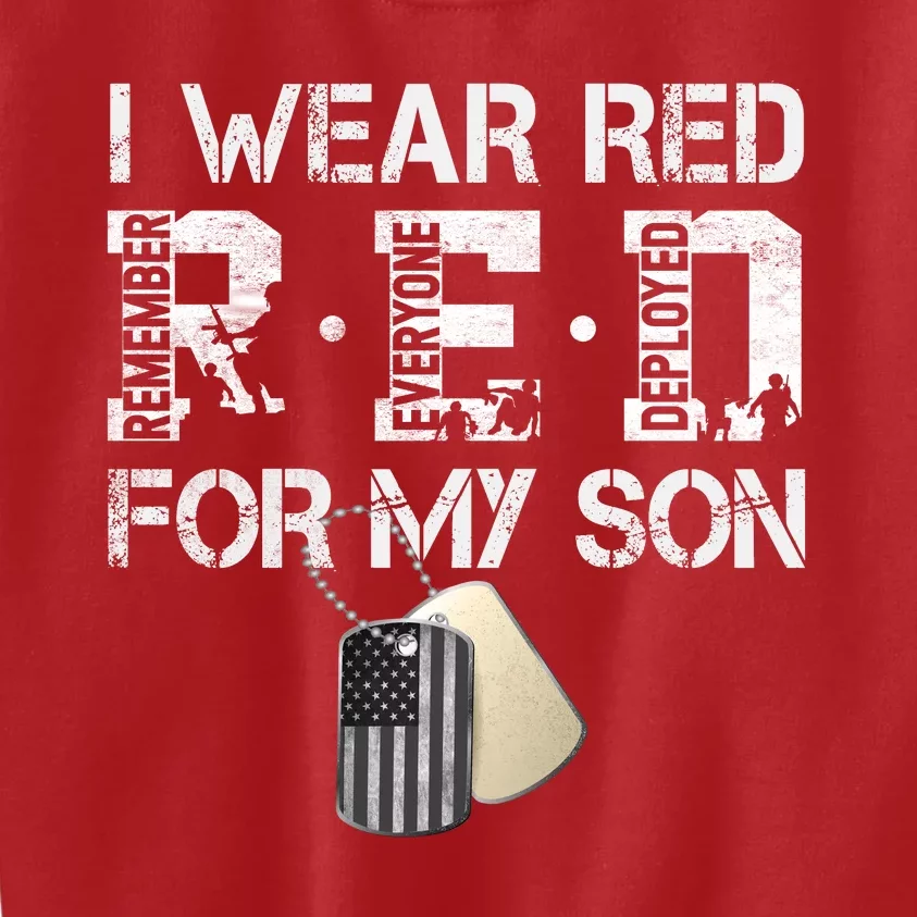 Red Friday Military Mom Gift I Wear Red On Friday For My Son Kids Sweatshirt