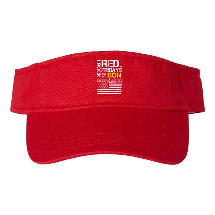 Red Friday Military Dad Wear Red For My Son Valucap Bio-Washed Visor