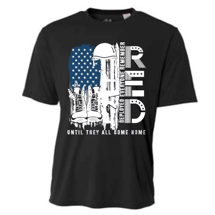 Red Friday Military We Wear Red Support Our Troops US Flag Cooling Performance Crew T-Shirt