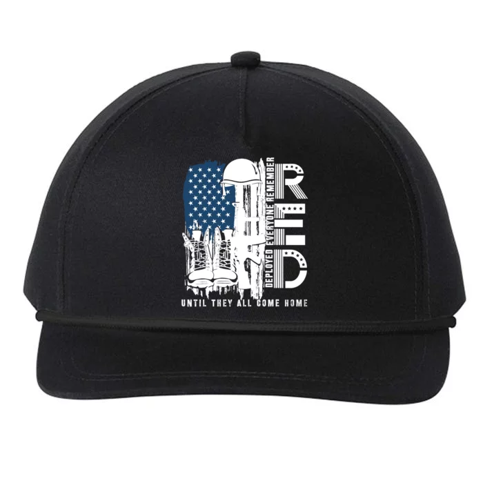 Red Friday Military We Wear Red Support Our Troops US Flag Snapback Five-Panel Rope Hat