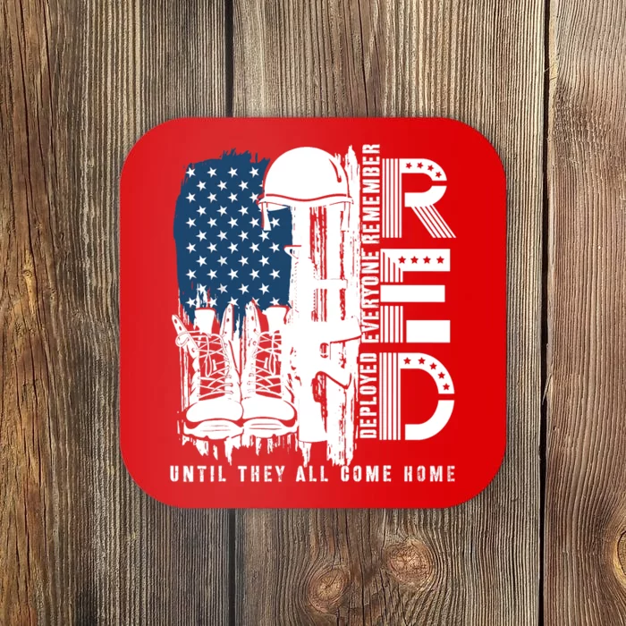 Red Friday Military We Wear Red Support Our Troops US Flag Coaster