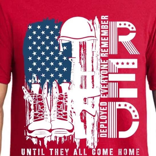 Red Friday Military We Wear Red Support Our Troops US Flag Pajama Set