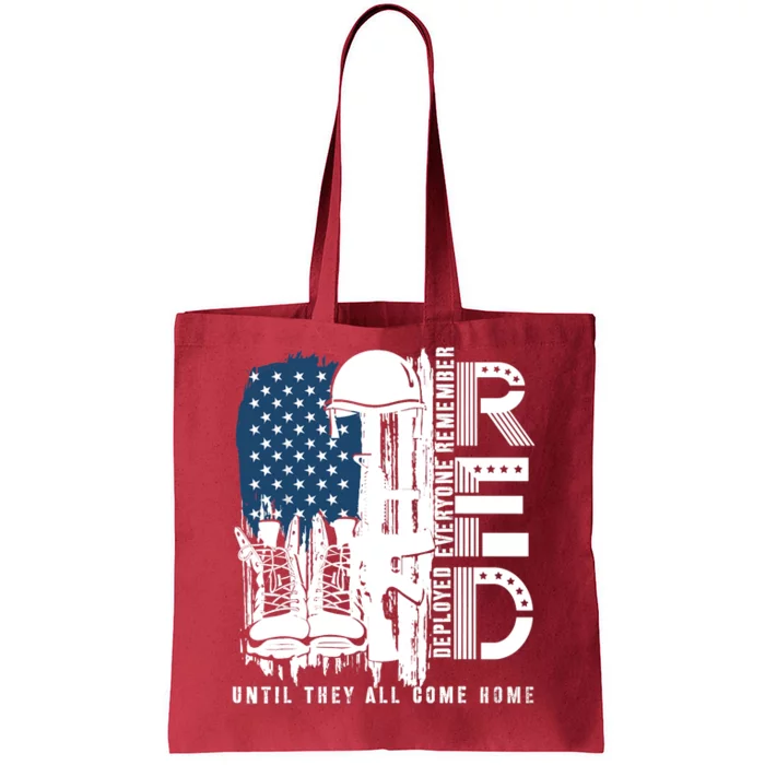 Red Friday Military We Wear Red Support Our Troops US Flag Tote Bag