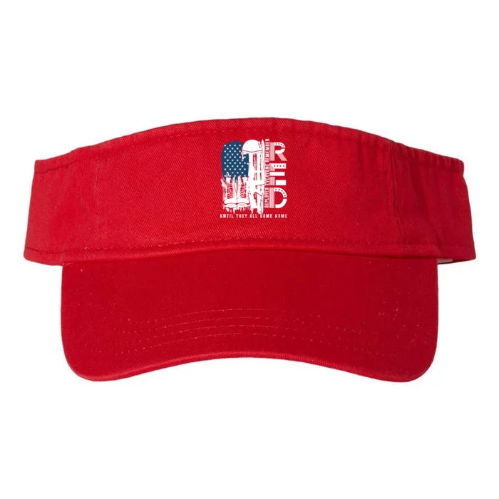 Red Friday Military We Wear Red Support Our Troops US Flag Valucap Bio-Washed Visor