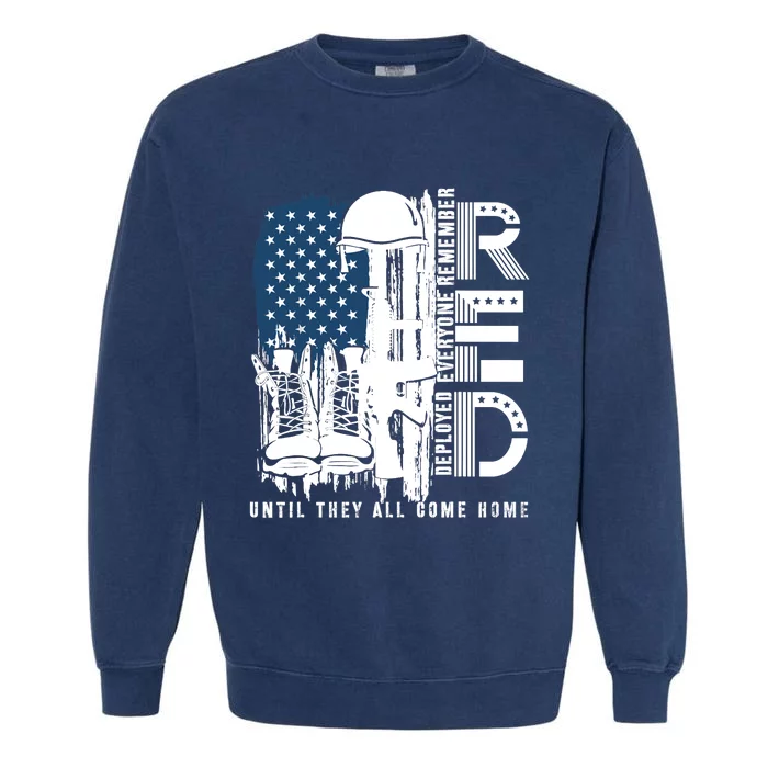 Red Friday Military We Wear Red Support Our Troops US Flag Garment-Dyed Sweatshirt