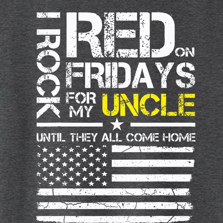 Red Friday Military Nephew Gift Wear Red For My Uncle Women's Crop Top Tee