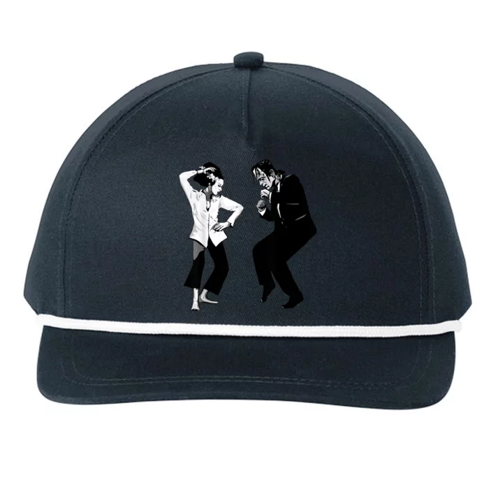 Retro Funny Monster And Bride Dancing Halloween Snapback Five-Panel Rope Hat