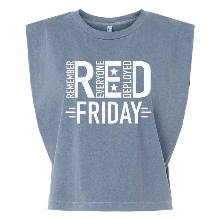 Red Friday Military Remember Everyone Deployed US Veterans Garment-Dyed Women's Muscle Tee