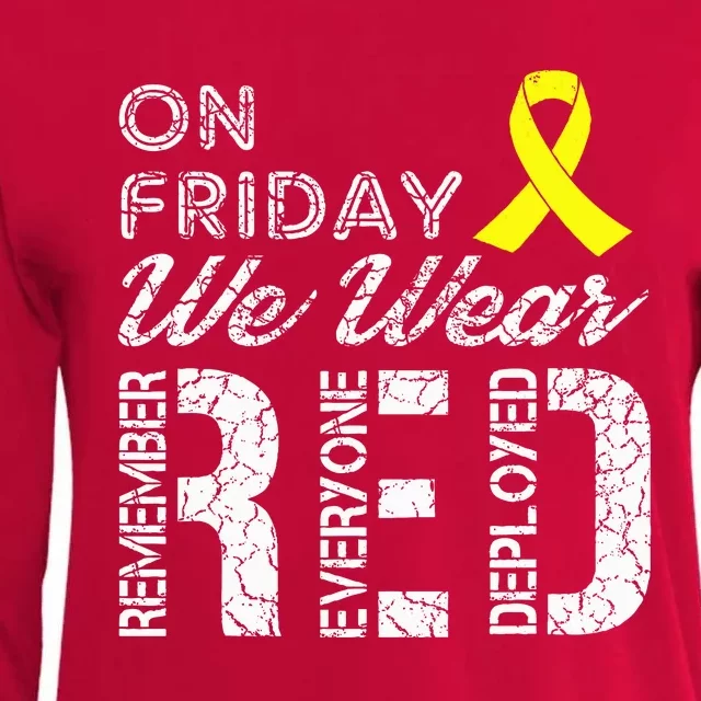 Red Friday Military R.E.D. On Friday We Wear Red Womens Cotton Relaxed Long Sleeve T-Shirt