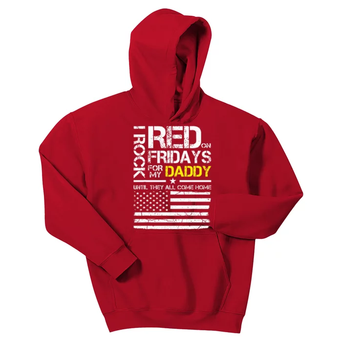 Red Friday Military Son Wear Red For My Daddy Kids Hoodie