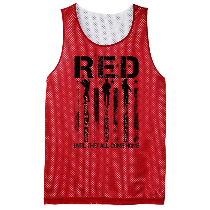 RED Friday Military Until They Come Home American Flag Mesh Reversible Basketball Jersey Tank