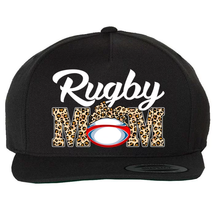 Rugby Funny Mom Game Leopard Mothers Day Cool Gift Wool Snapback Cap