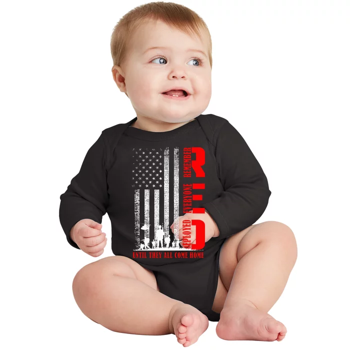 Red Friday Military Us A.R.M.Y Remember Erveryone Deployed Baby Long Sleeve Bodysuit