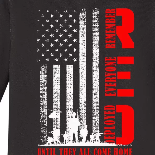 Red Friday Military Us A.R.M.Y Remember Erveryone Deployed Baby Long Sleeve Bodysuit