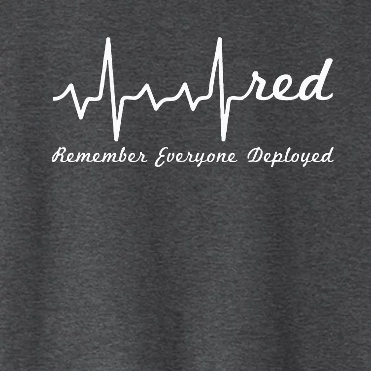 RED Friday Military Remember Everyone Deployed Heartbeat Women's Crop Top Tee