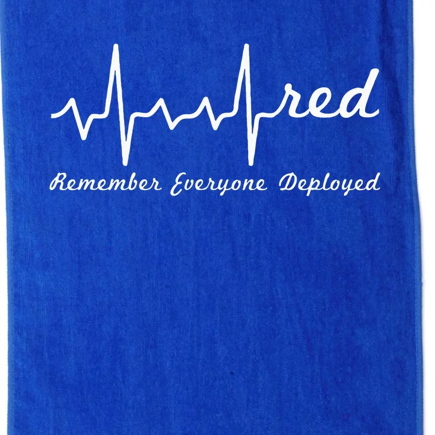 RED Friday Military Remember Everyone Deployed Heartbeat Platinum Collection Golf Towel