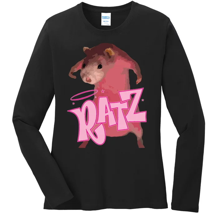 Ratz Funny Mouse Rat Ladies Long Sleeve Shirt