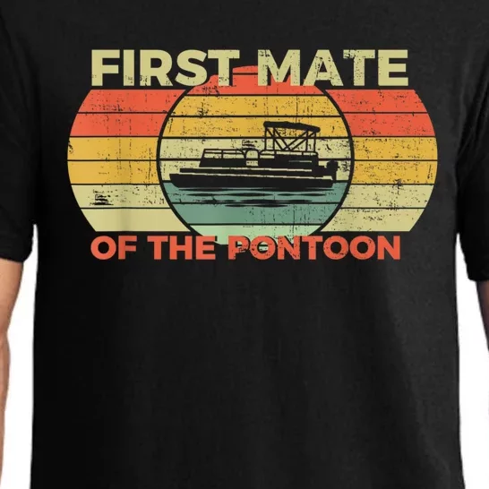 Retro First Mate Pontoon Captain Boat Boating Pontooning Pajama Set