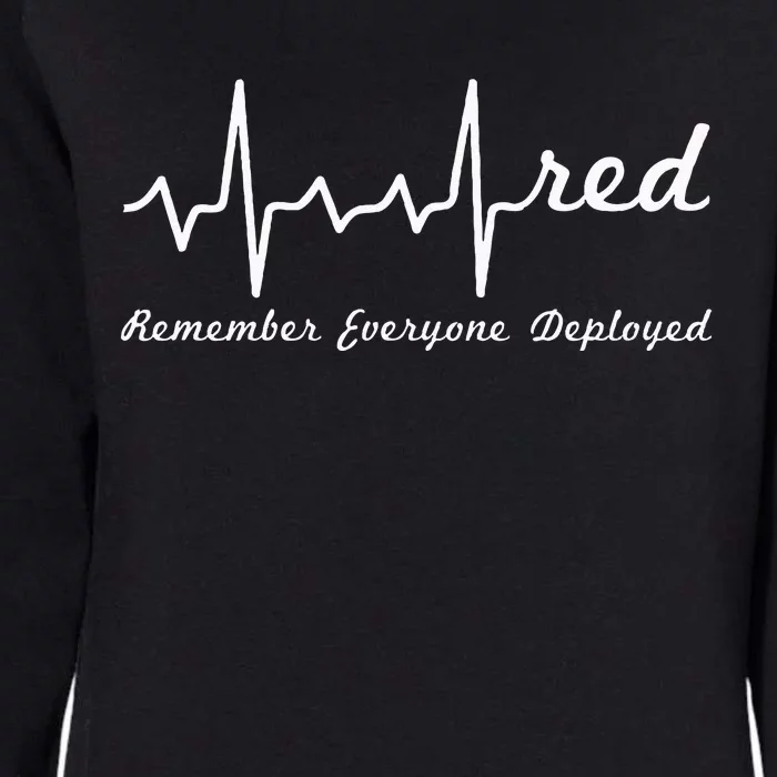 RED Friday Military Remember Everyone Deployed Heartbeat Womens California Wash Sweatshirt